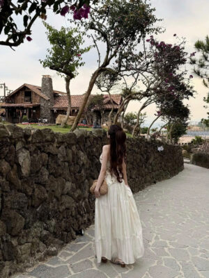 VÁY CÚP NGỰC MAXI THÊU HOA 